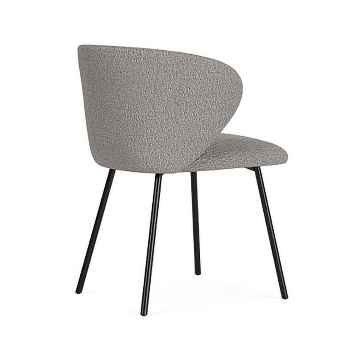 Ellie Boucle Dining Chair - Modern Upholstered Accent Chair for Kitchen, Dining Room, or Office - Soft Textured Fabric & Sturdy Wooden Legs - Perfect for Home Decor & Entertaining