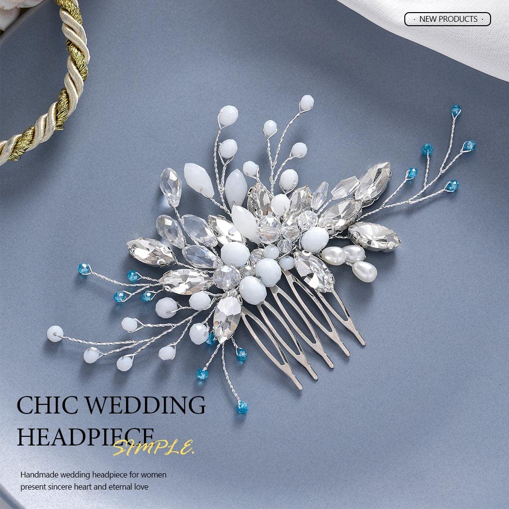 Sparkling Rhinestone Bridal Hair Comb - Silver Crystal Wedding Headpiece for Women & Girls | Elegant Bride Hair Accessory for Weddings, Prom & Special Occasions