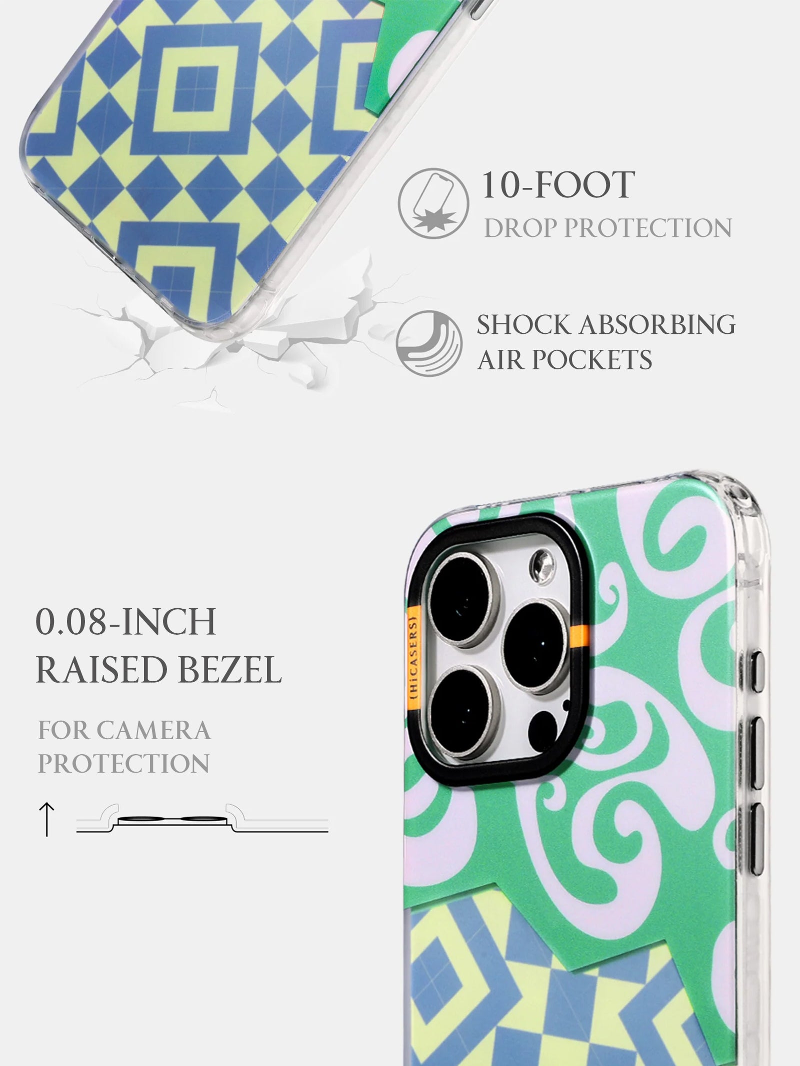 Geometric Mosaic Phone Case - Yellow | Durable Protective Cover for iPhone & Samsung | Perfect for Everyday Use & Travel