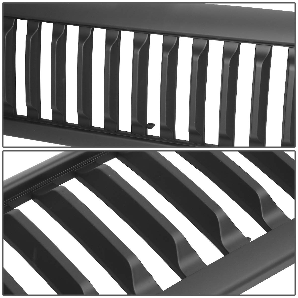 Auto Dynasty Matte Black Vertical Style Front Bumper Hood Grille for Dodge Ram 1500/2500/3500 (2002-2005) | Heavy-Duty Truck Upgrade for Off-Road & Street Performance
