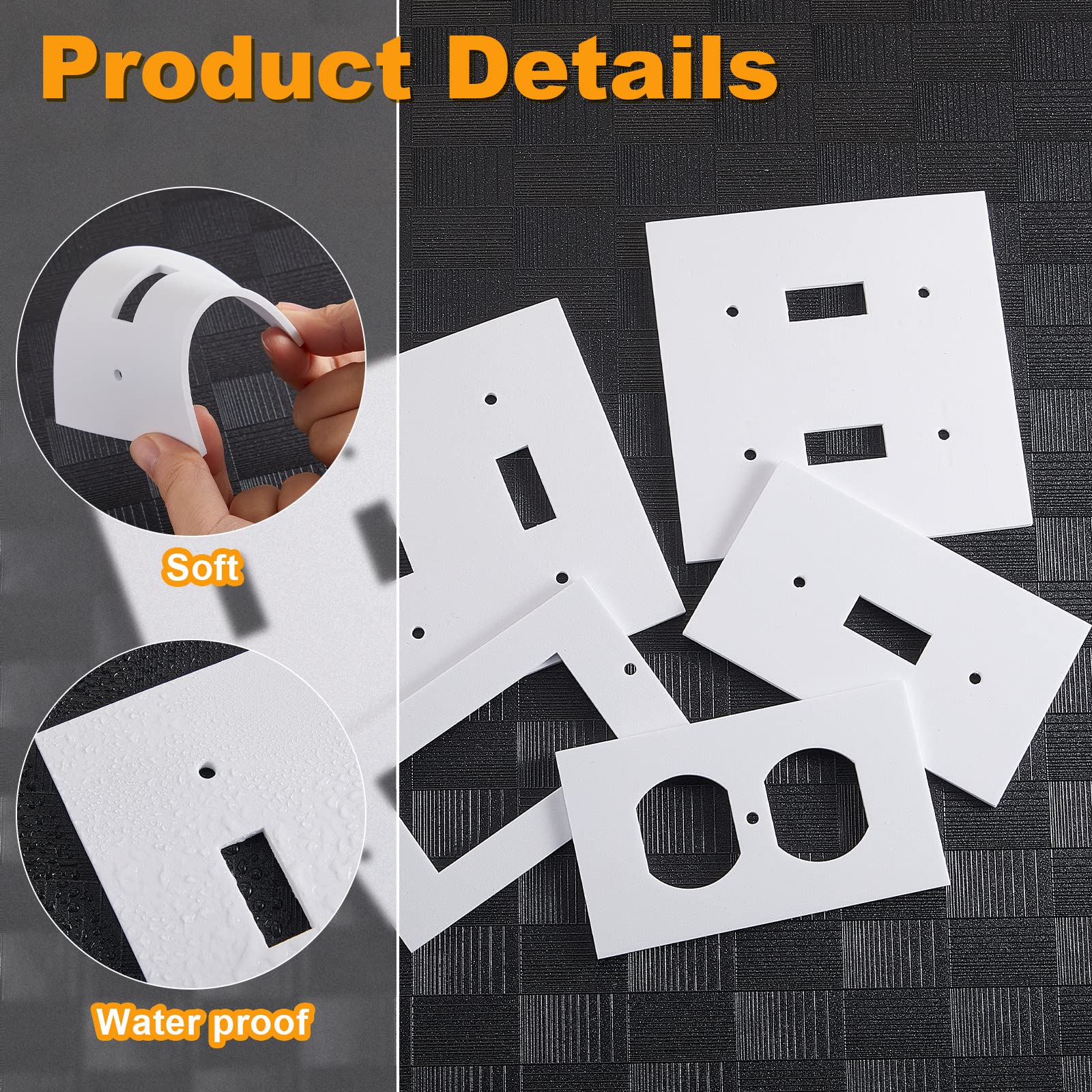 Tondiamo 46-Pack Electrical Outlet Insulation Pads - Weatherproof Foam Wall Plate Sealers for Energy Saving & Switch Insulation - Perfect for Homes, Offices & Apartments to Reduce Drafts & Lower Energy Bills