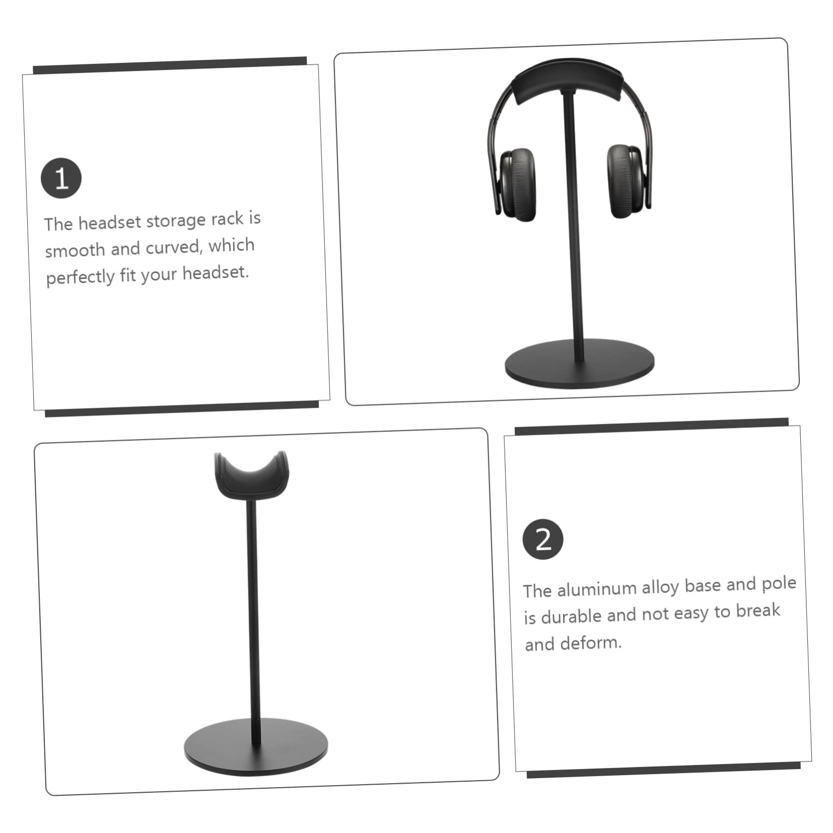 Holibanna Headphone Stand - Adjustable Headphone Hanger for Gaming Headsets, Computer Headphones | Durable Black Headphone Holder & Organizer for Desk, Office, Gaming Setup (Perfect for Gamers, Streamers & Home Office)