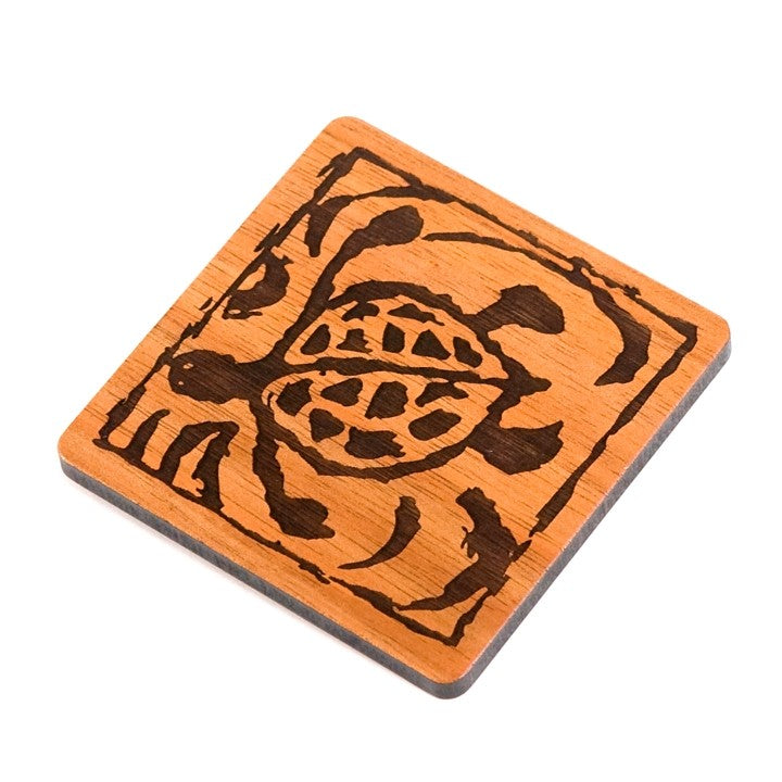 Premium Koa Wood Coaster Set with Honu Turtle Design - Perfect for Home Decor, Gifts, and Protecting Tables from Water Rings
