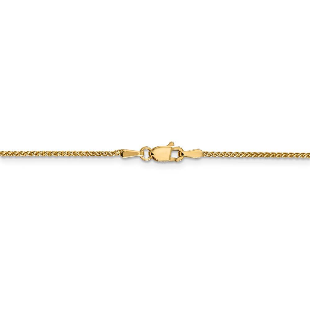 14K Yellow Gold Solid D/C Spiga Chain Anklet - 1.2mm Black Bow Charm Ankle Bracelet for Women | Elegant Jewelry Gift for Weddings, Parties & Everyday Wear