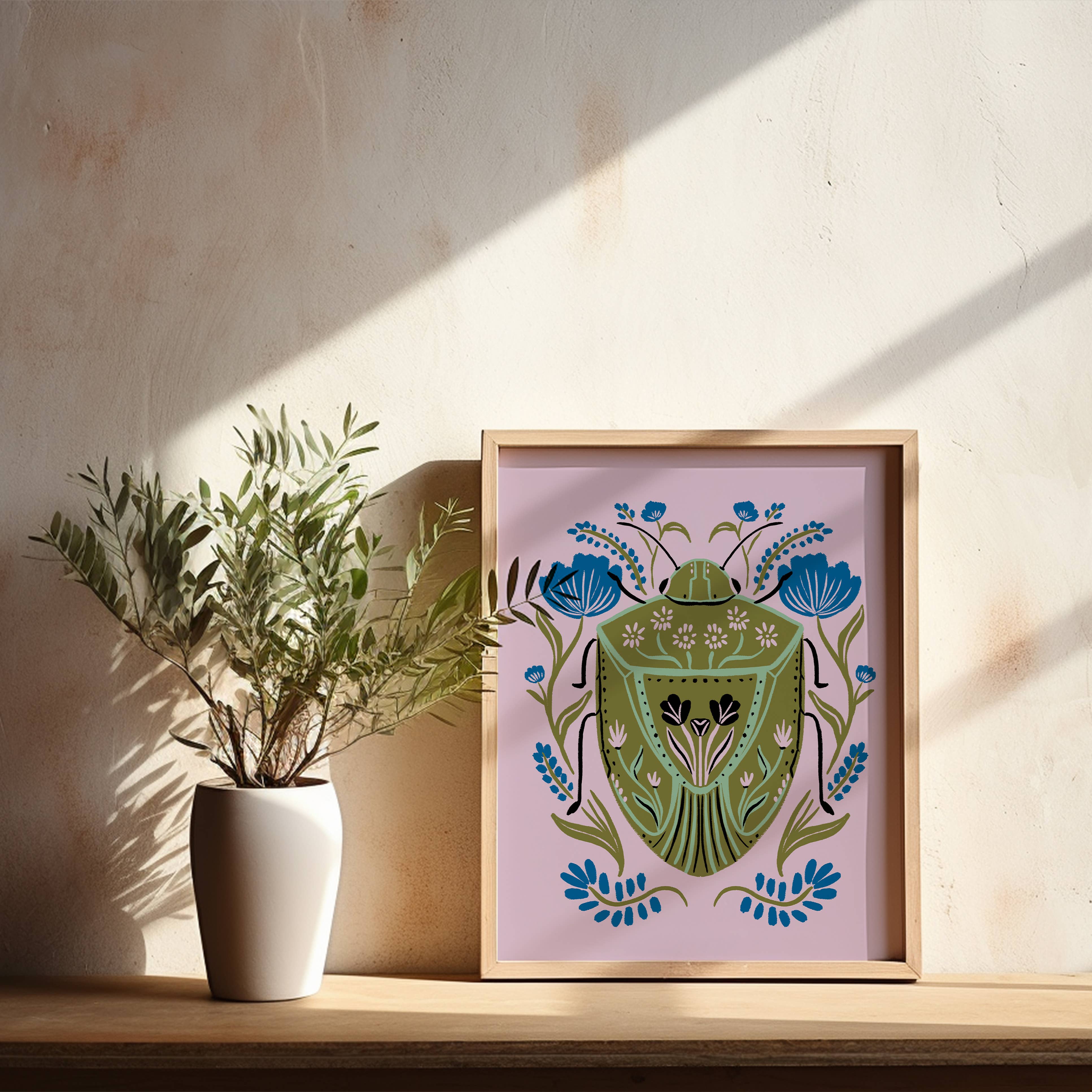 Stinkbug Art Print | 8x10 Inch Framed Wall Decor | Perfect for Living Room, Bedroom & Office Decor