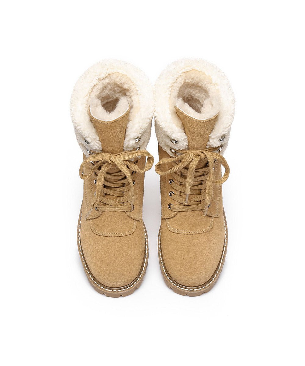 Women's UGG Mimi Lace Boots - Cozy Winter Shearling Lined Snow Boots for Women | Waterproof & Comfortable | Perfect for Snowy Days, Outdoor Activities & Casual Wear