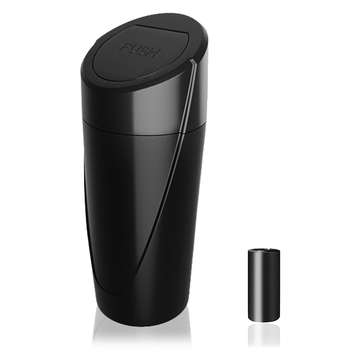 Leakproof Car Trash Can with Lid - Mini Vehicle Garbage Bin for Cup Holder - Black Car Organizer with 20 Trash Bags | Perfect for Road Trips, Commuting & Keeping Your Car Clean