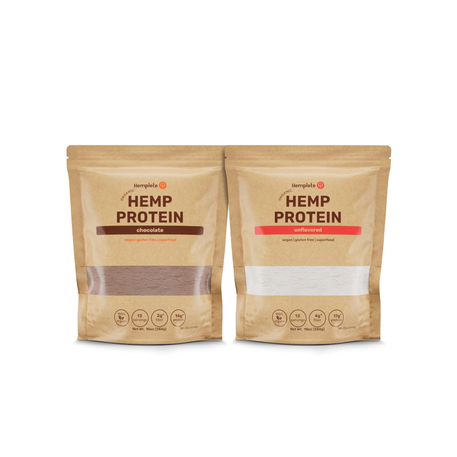 Organic Hemp Vegan Protein Powder for Heart & Brain Health - Plant-Based Protein Drink for Muscle Building & Recovery - Easy to Digest with 9 Essential Amino Acids (Unflavored/Chocolate, 10oz) - Perfect for Post-Workout, Smoothies & Healthy Lifestyle