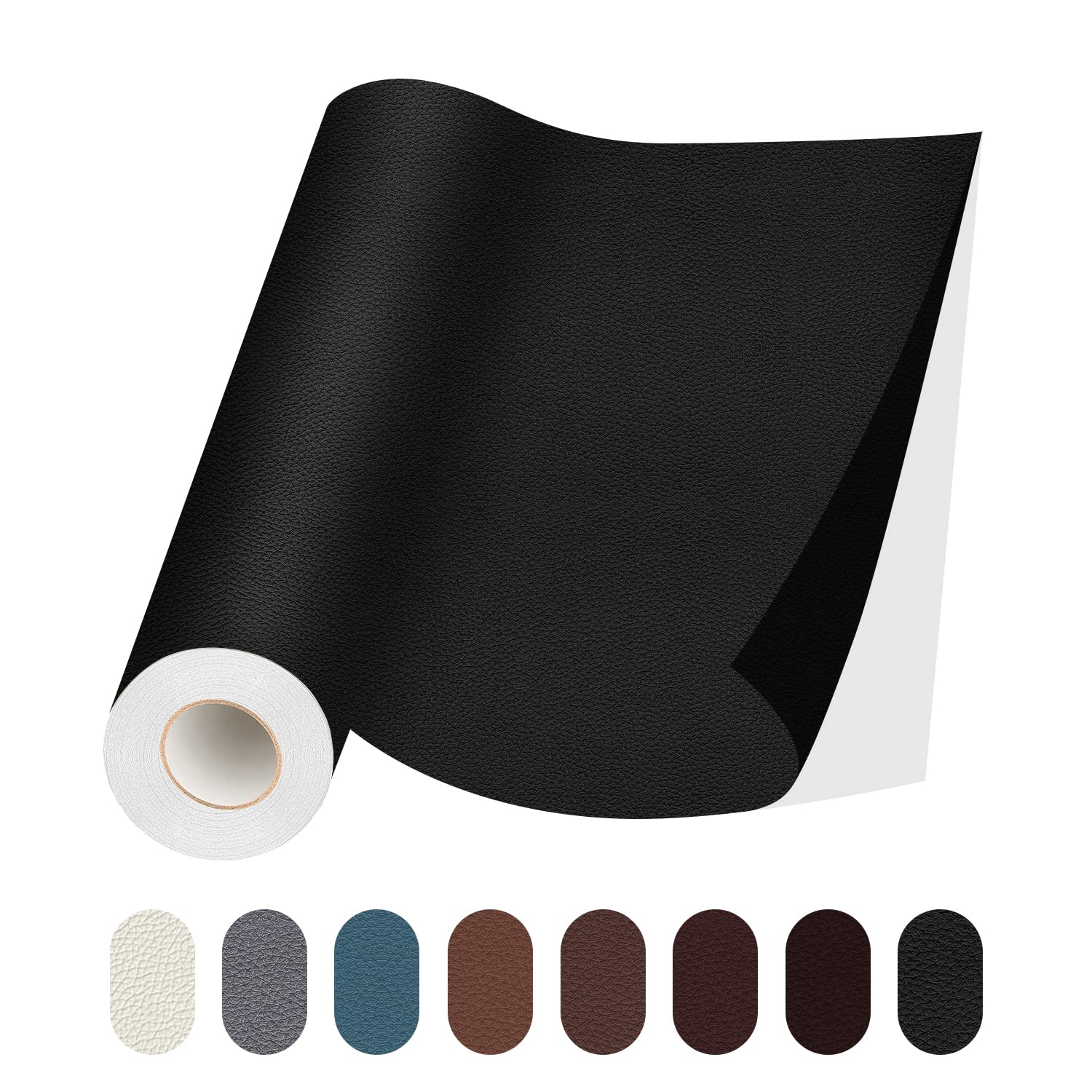 Lifeshoon Self-Adhesive Leather Repair Patch - 3.5x79 Inch Large Leather Repair Tape for Couches, Furniture, Car Seats, Cabinets, Walls & Handbags (Black) - Perfect for Home, Office & Vehicle Interior Restoration