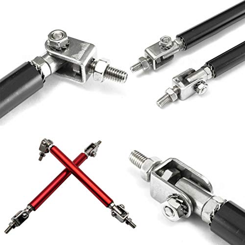 MASO RED Adjustable 100mm Front Bumper Lip Splitter Rods - Stainless Steel Strut Bar Support (Red) - Perfect for Car Body Kits, Racing & Performance Upgrades