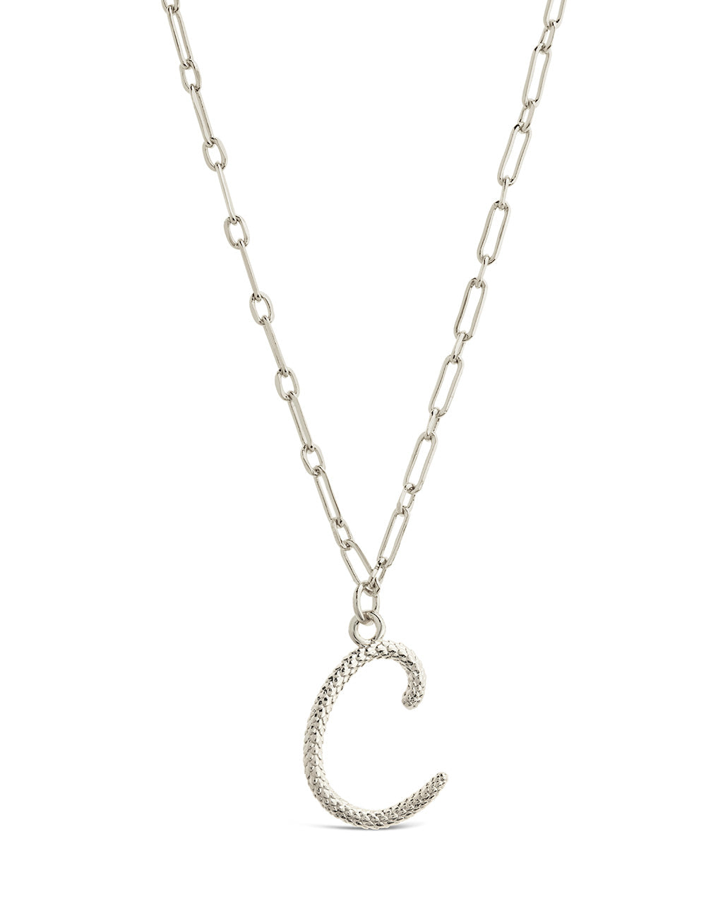 Personalized Textured Initial Charm Pendant Necklace for Women - Custom Name Letter Jewelry Gift for Her, Birthday, Anniversary, Valentine's Day
