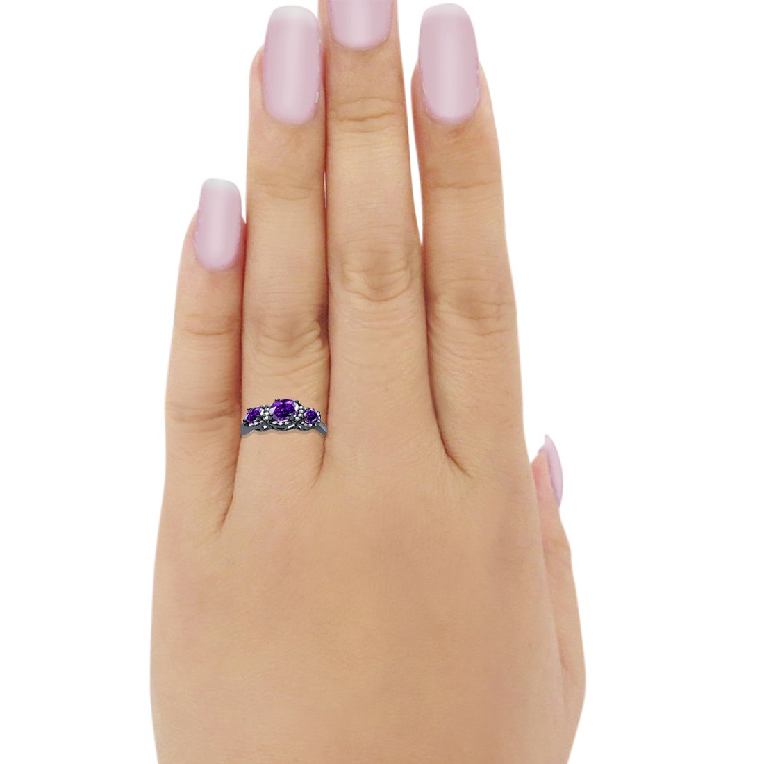 3 Stone Halo Wedding Ring - 925 Sterling Silver Cubic Zirconia Engagement Ring for Women - Perfect for Bridal, Anniversary & Valentine's Day Gifts