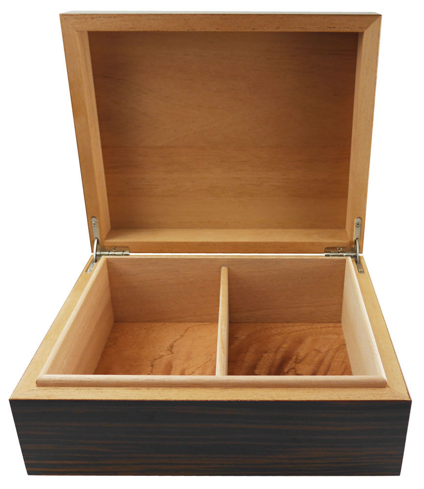 Premium Monteccino Ebony Wood Veneer Desktop Humidor - 50 Cigar Capacity, Hygrometer & Humidifier - Perfect for Home, Office, or Gift for Cigar Enthusiasts