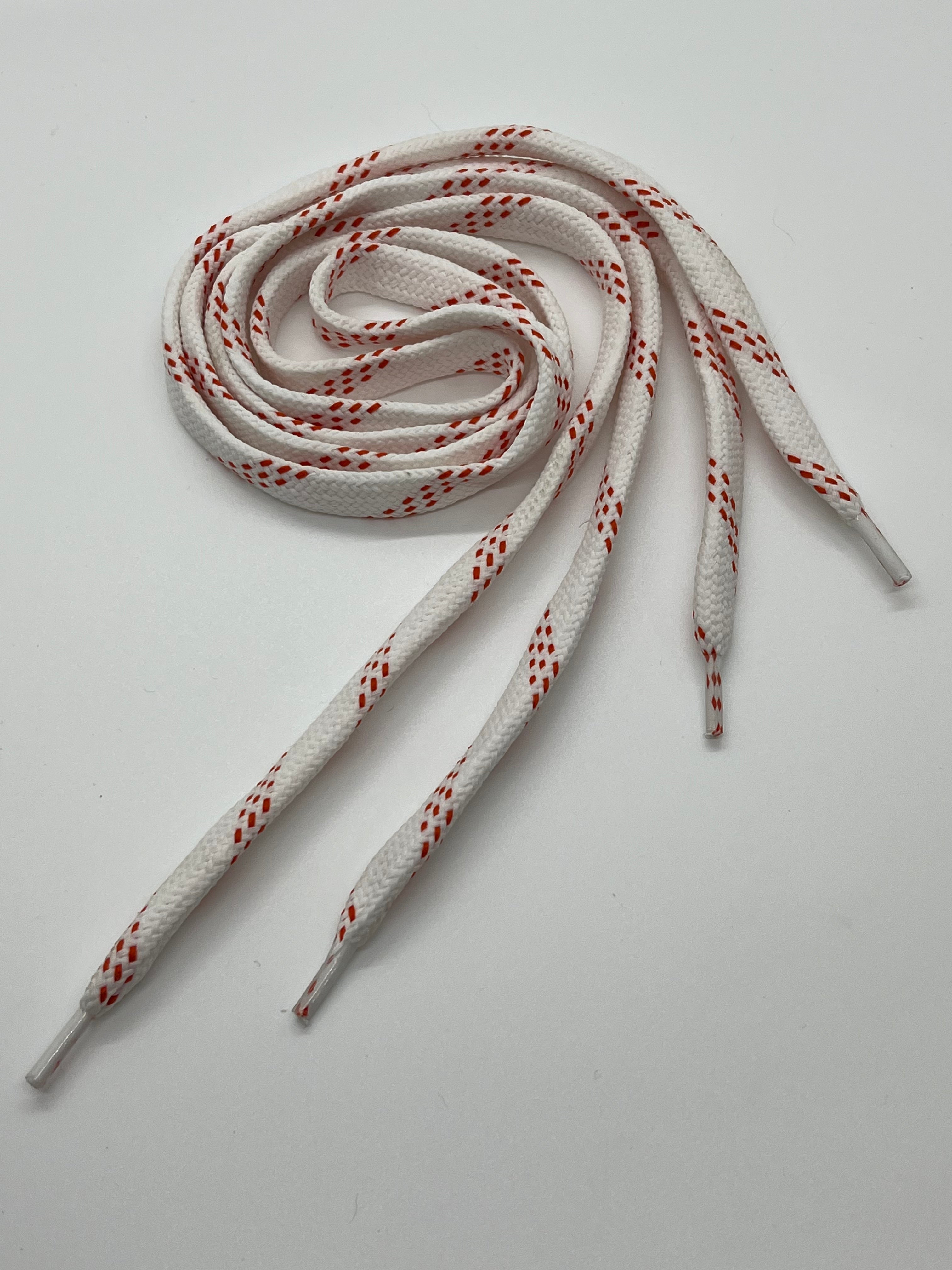 Premium Sport Laces - Durable White Running Shoelaces with Orange Accents for Sneakers, Athletic Shoes & Workout Gear - Perfect for Running, Gym & Outdoor Activities
