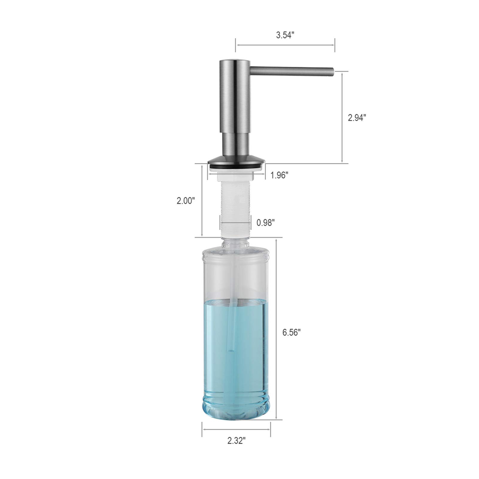 Brushed Nickel Bar Faucet with Built-in Soap Dispenser Set - A1010BN & ASF026BN - Perfect for Kitchen Sink, Wet Bar, and Commercial Use