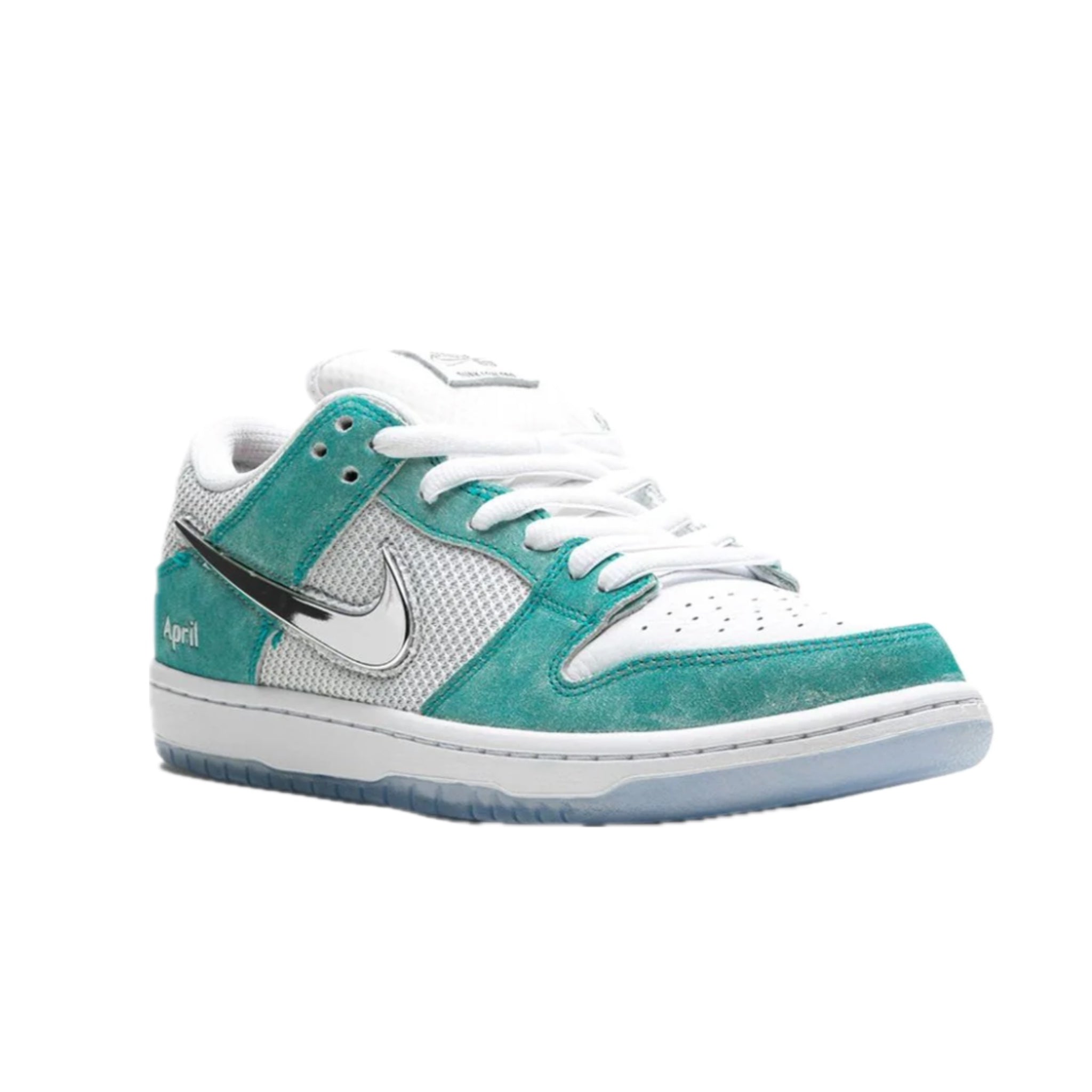 Nike SB Dunk Low April Skateboards Sneakers - Turbo Green & Metallic Silver - Men's Skateboarding Shoes for Casual Wear & Street Style