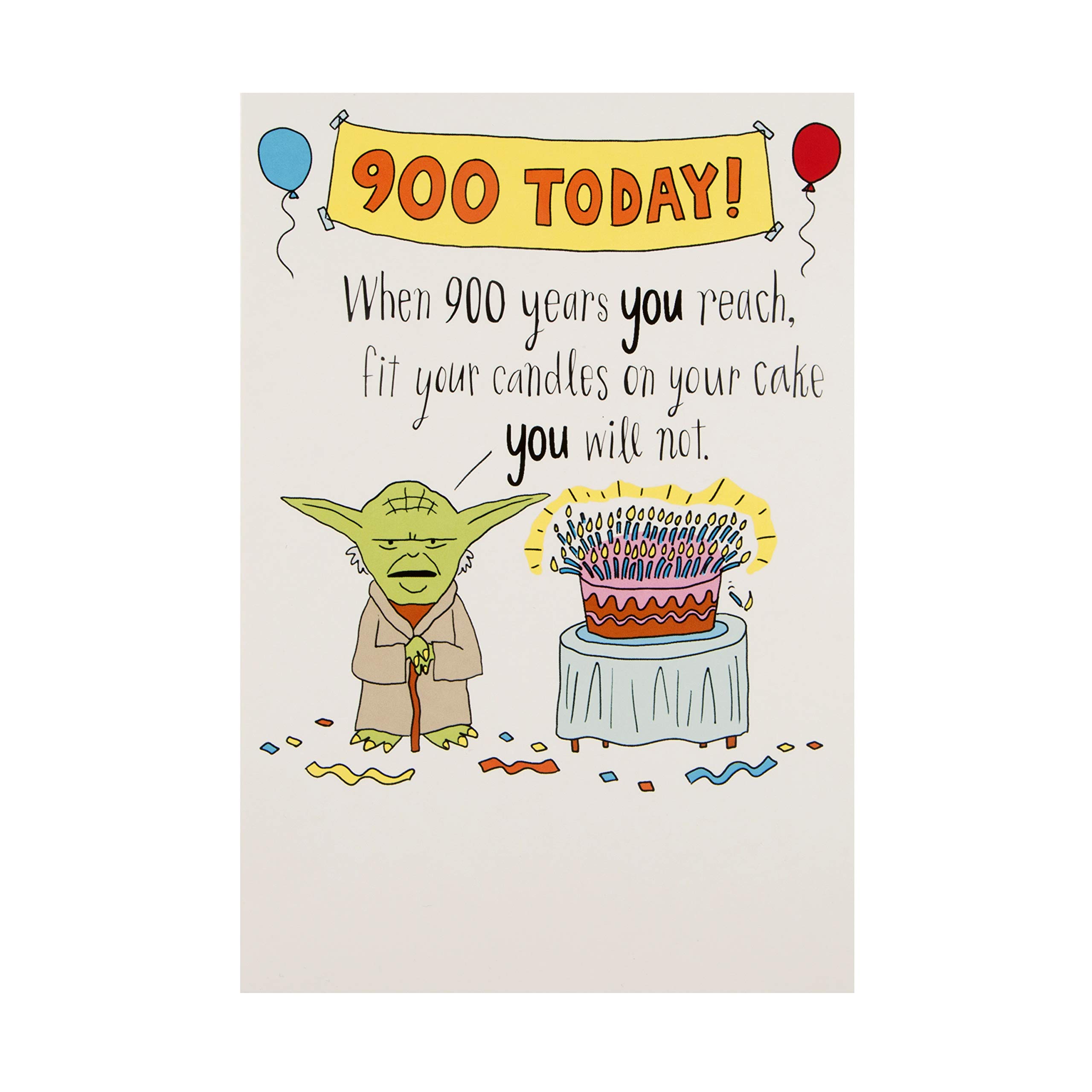 Funny Star Wars Yoda Birthday Card - Hallmark Illustrated Greeting Card for Friends, Family & Coworkers - Perfect for Jedi Fans & Humor Lovers