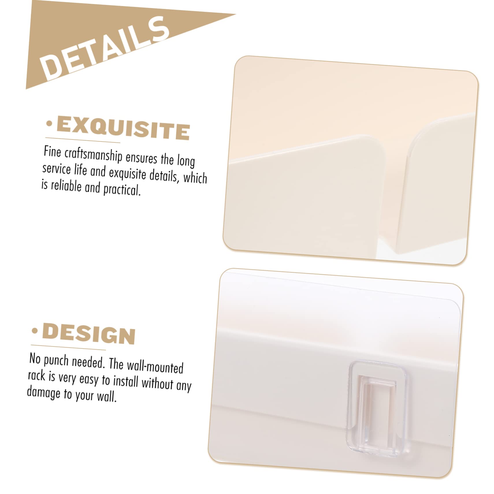Cabilock Wall-Mounted Adhesive Document Organizer - Space-Saving Storage for Makeup Brushes & Bathroom Essentials (White) - Perfect for Small Bathrooms, Vanities & Dorm Rooms