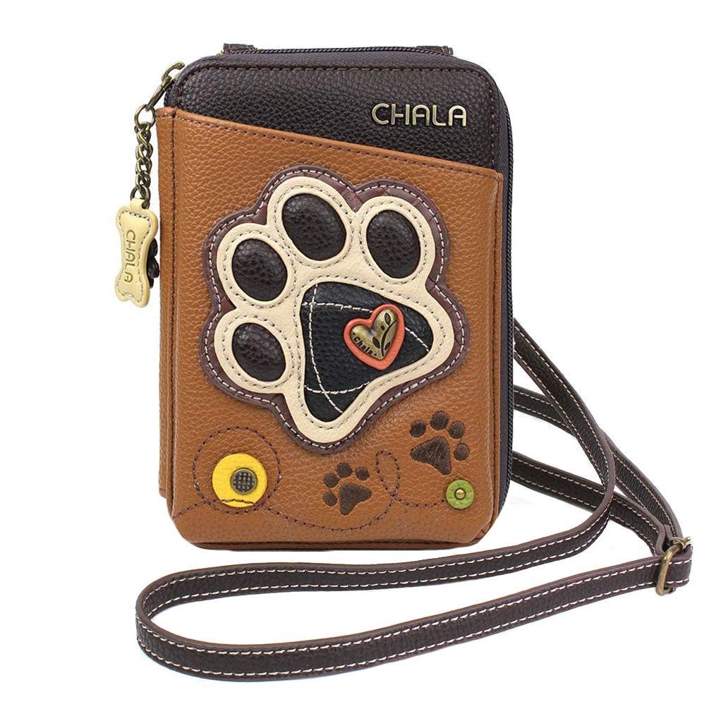 Chala Handbags Paw Print Wallet Crossbody Purse for Women - Convertible Strap, Dog Mom Gift, Dog Lover Accessories | Perfect for Everyday Use, Travel & Pet Lovers