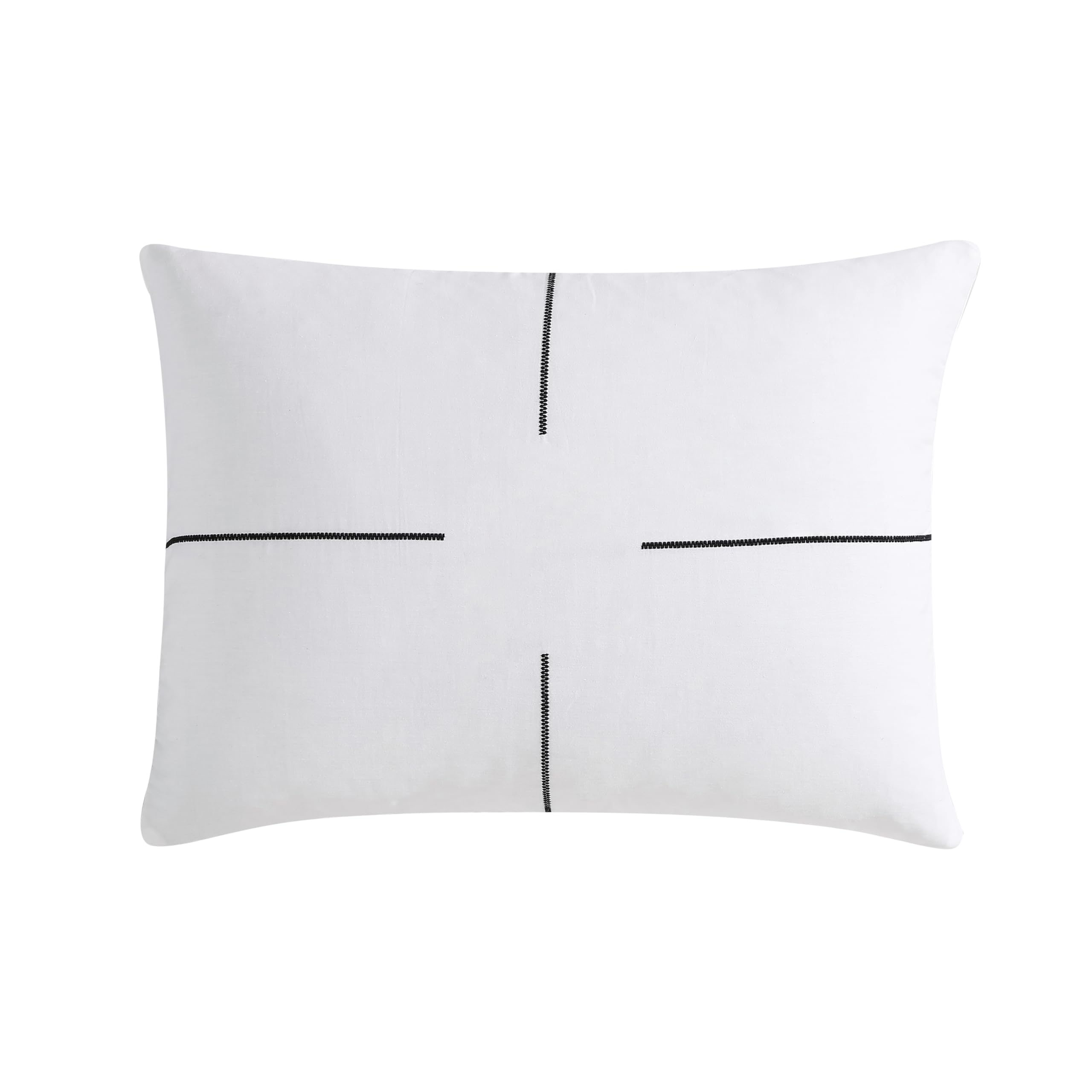 Vera Wang King Duvet Cover Set - Luxury 100% Cotton Sateen Bedding with Matching Shams | Ultra Soft & Breathable King Size Bedding Set (Zig Zag White) for Hotel Style Bedroom, Wedding Registry & Guest Room Decor
