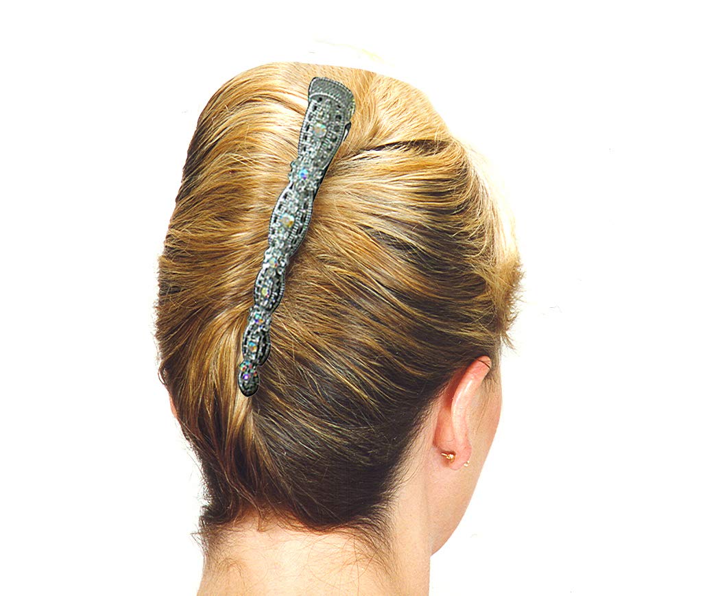 3 Pack JCGY Alligator Hair Clips with U-Shaped Underclip for Thin Hair - Bridal Duckbill Hair Clips with Strong Hold (Blue, Red, Crystal) - Perfect for Weddings, Prom, and Everyday Styling