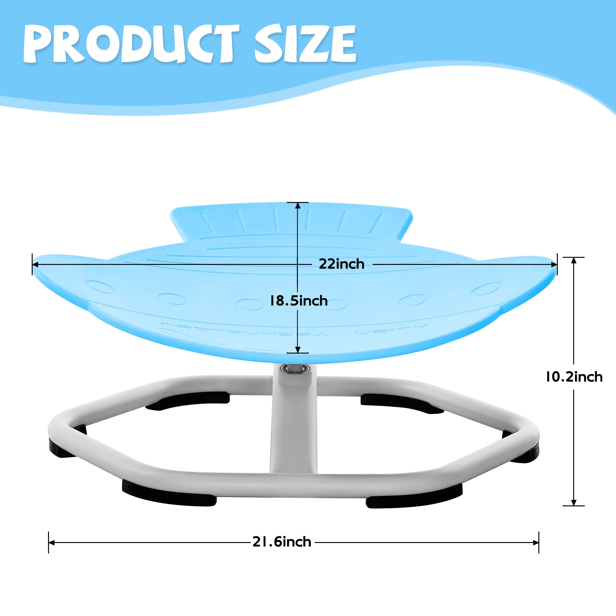 Sensory Spinning Chair for Kids with Autism - Non-Slip Swivel Chair for Body Coordination Training | Sit and Spin Toy for Sensory Development | Perfect for Home, Classroom & Therapy Use (Blue)