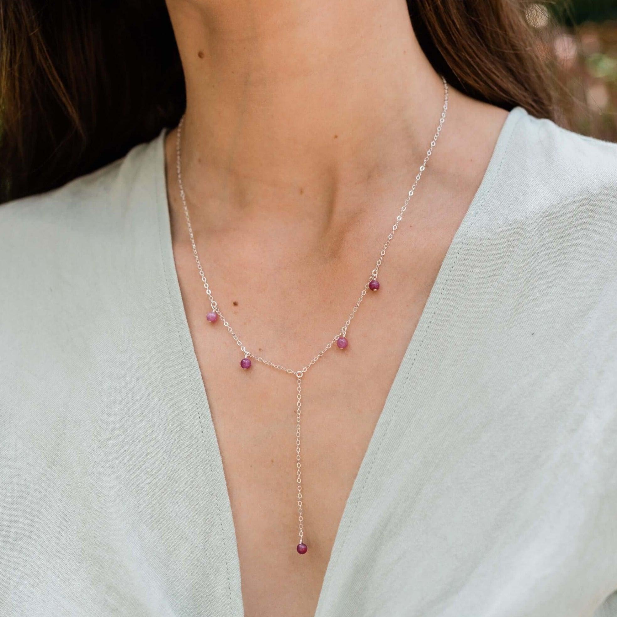 Ruby Boho Lariat Necklace - Handmade Bohemian Long Layered Necklace for Women | Perfect for Festivals, Weddings & Everyday Boho Chic Style