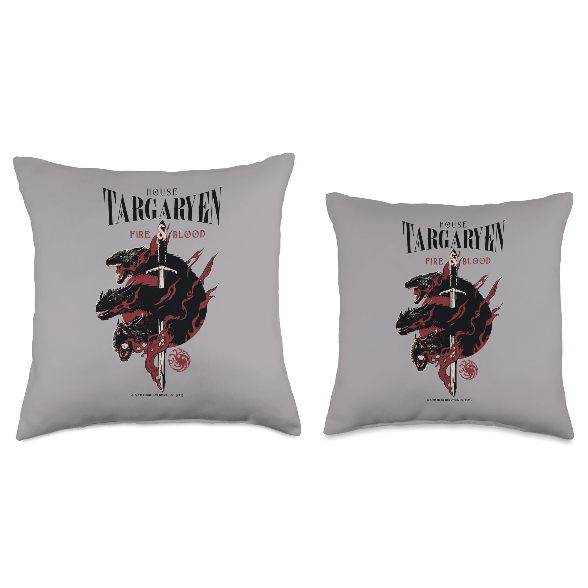 Game of Thrones House Targaryen Throw Pillow - Soft Decorative Cushion for Sofa, Bed & Home Decor - Perfect Gift for Fans