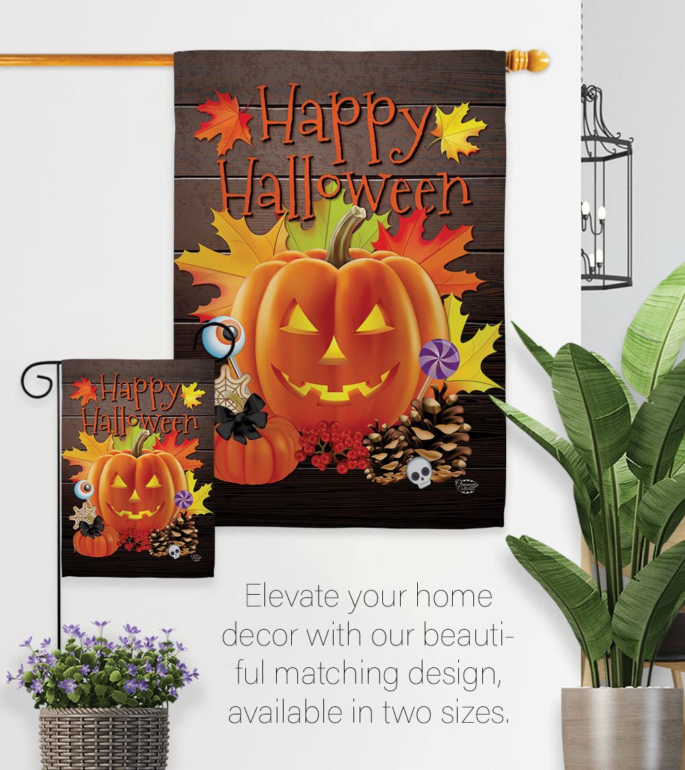 Spooky Halloween Pumpkin Garden Flag - Fall Witch Decor for Yard & Home