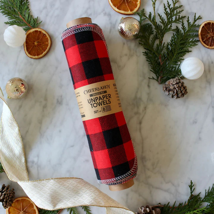 Eco-Friendly Reusable Holiday Unpaper Towels - Cheeks Ahoy | Sustainable Cloth Towels for Christmas, Thanksgiving & Home Decor | Perfect for Kitchen, Dining & Gift Giving
