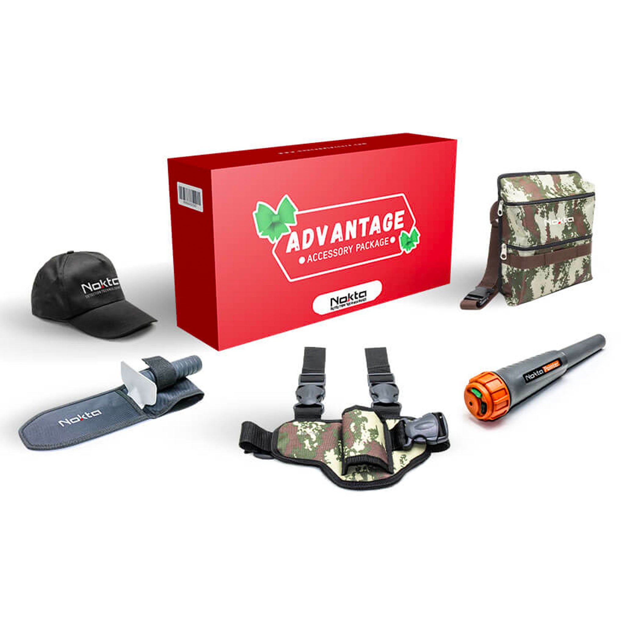 Nokta Advantage Metal Detector Accessories Kit - Includes Nokta Pointer, Premium Digger, Finds Pouch, PP Leg Holster & Cap for Treasure Hunting & Outdoor Exploration