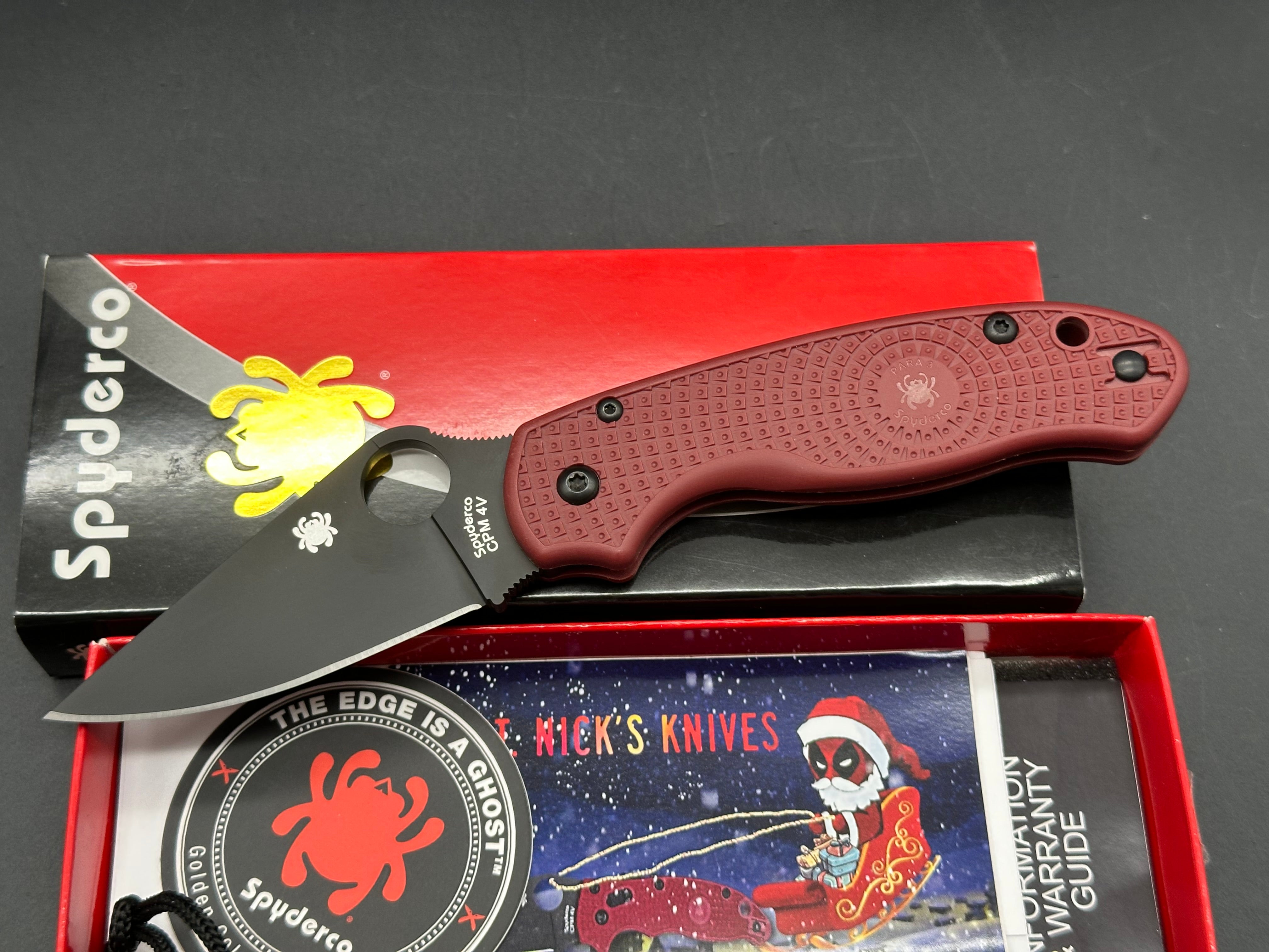 Spyderco Para 3 Lightweight Folding Knife - St. Nick's Knives Exclusive 2.93