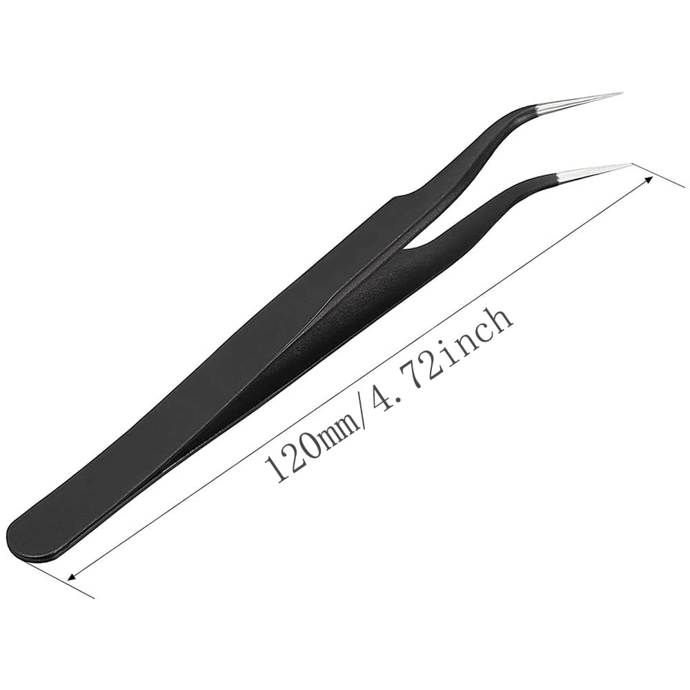 Professional ESD-15 Anti-Static Precision Tweezers - 120mm Stainless Steel Craft Tweezers for Jewelry Making, Electronics Repair & PCB Work - Perfect for Watch Repair, Soldering & Micro Assembly