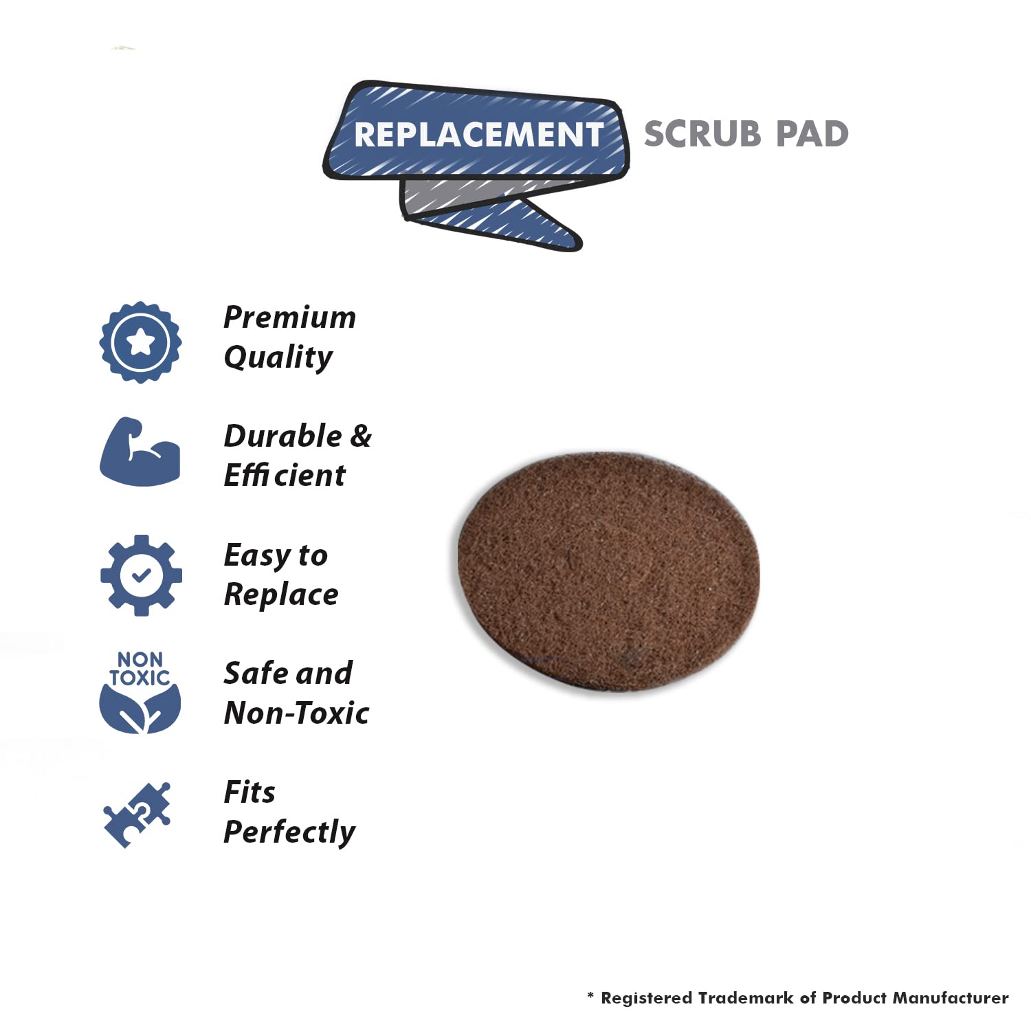 Oreck Vacuum Cleaner Scrub Pad Replacement Part #437-049 - Compatible with Oreck XL & Commercial Models - Perfect for Deep Cleaning Carpets & Hard Floors