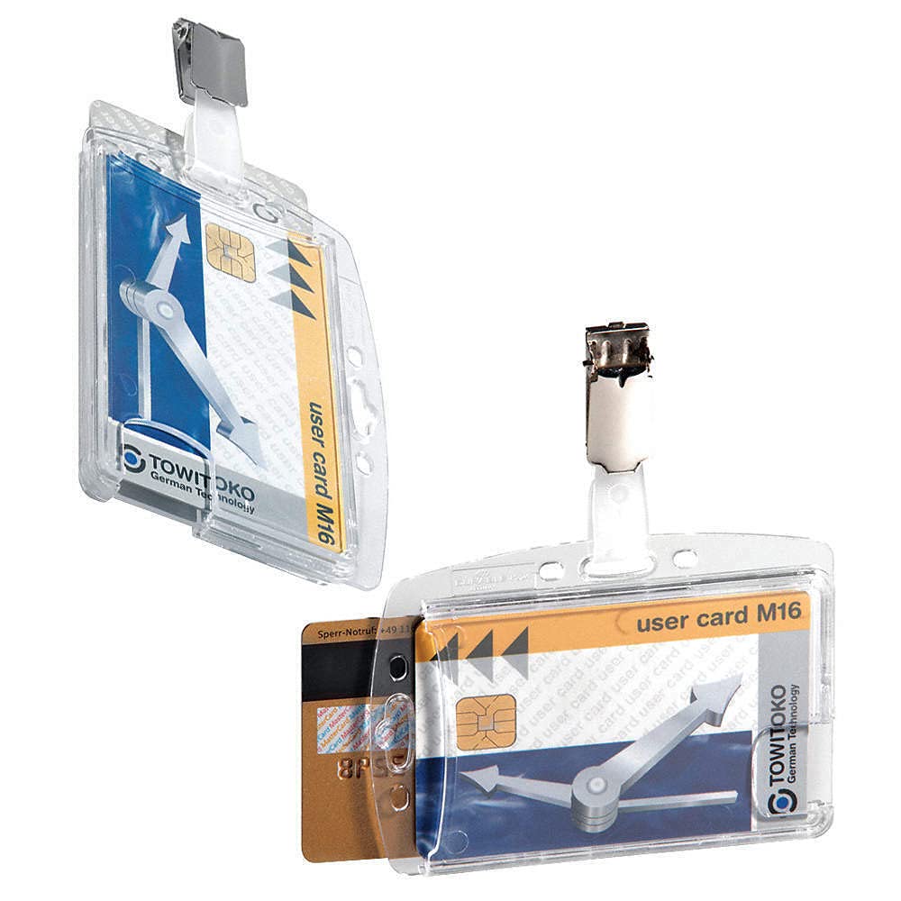 801319 ID Badge Holder - Shell Style, Pack of 25 - Durable Plastic Card Holders for Work, School, Events & Security Access