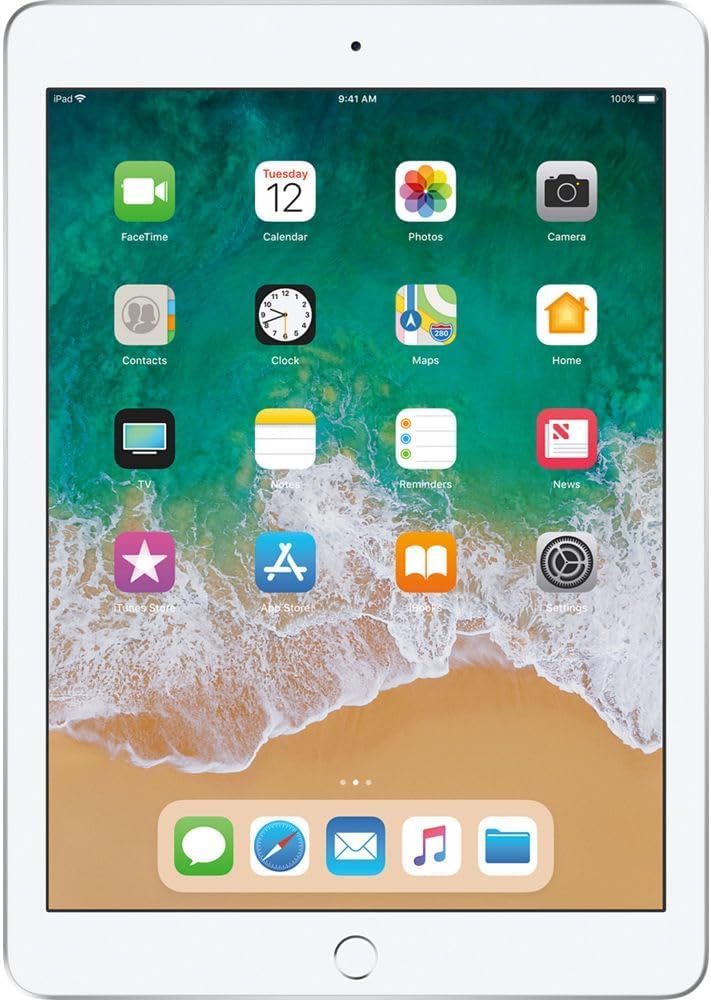 Apple iPad 9.7-inch 6th Gen 32GB WiFi + Cellular Silver (Renewed) - Perfect for Work, School & Entertainment on the Go