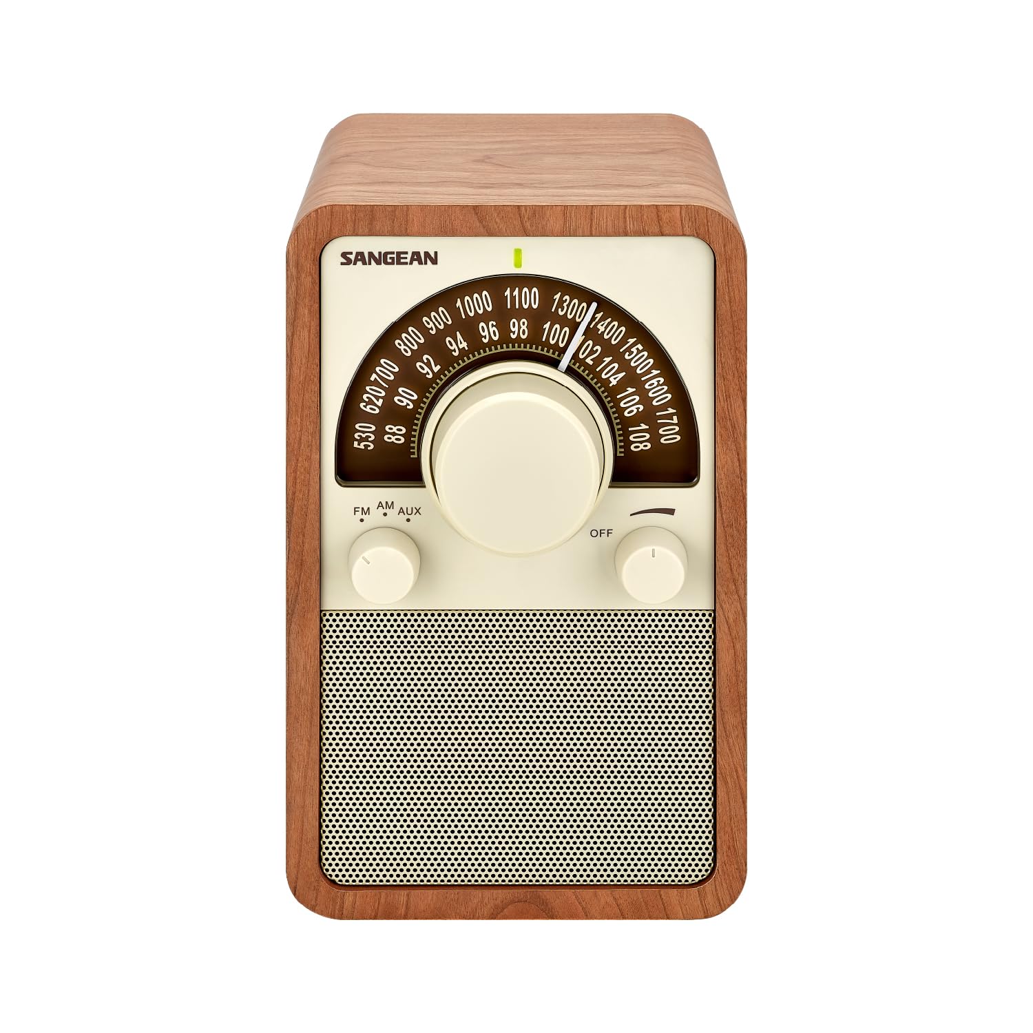 Vintage AM/FM Wooden Tabletop Radio - Walnut Finish | Retro Home Decor, Bedroom, Office & Gift Idea