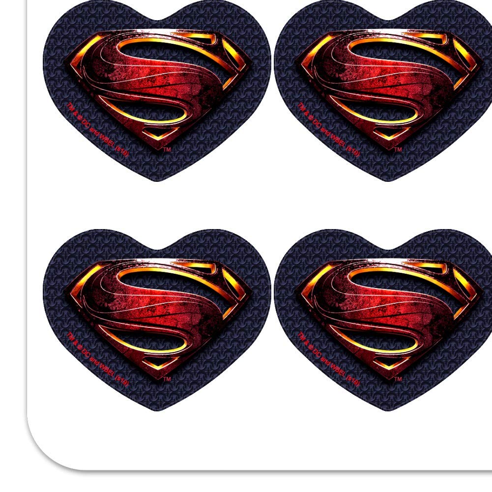 Justice League Movie Superman Logo Heart Shaped Planner Stickers - Scrapbook, Journal, Bullet Journal Decoration for DC Comics Fans & DIY Craft Lovers