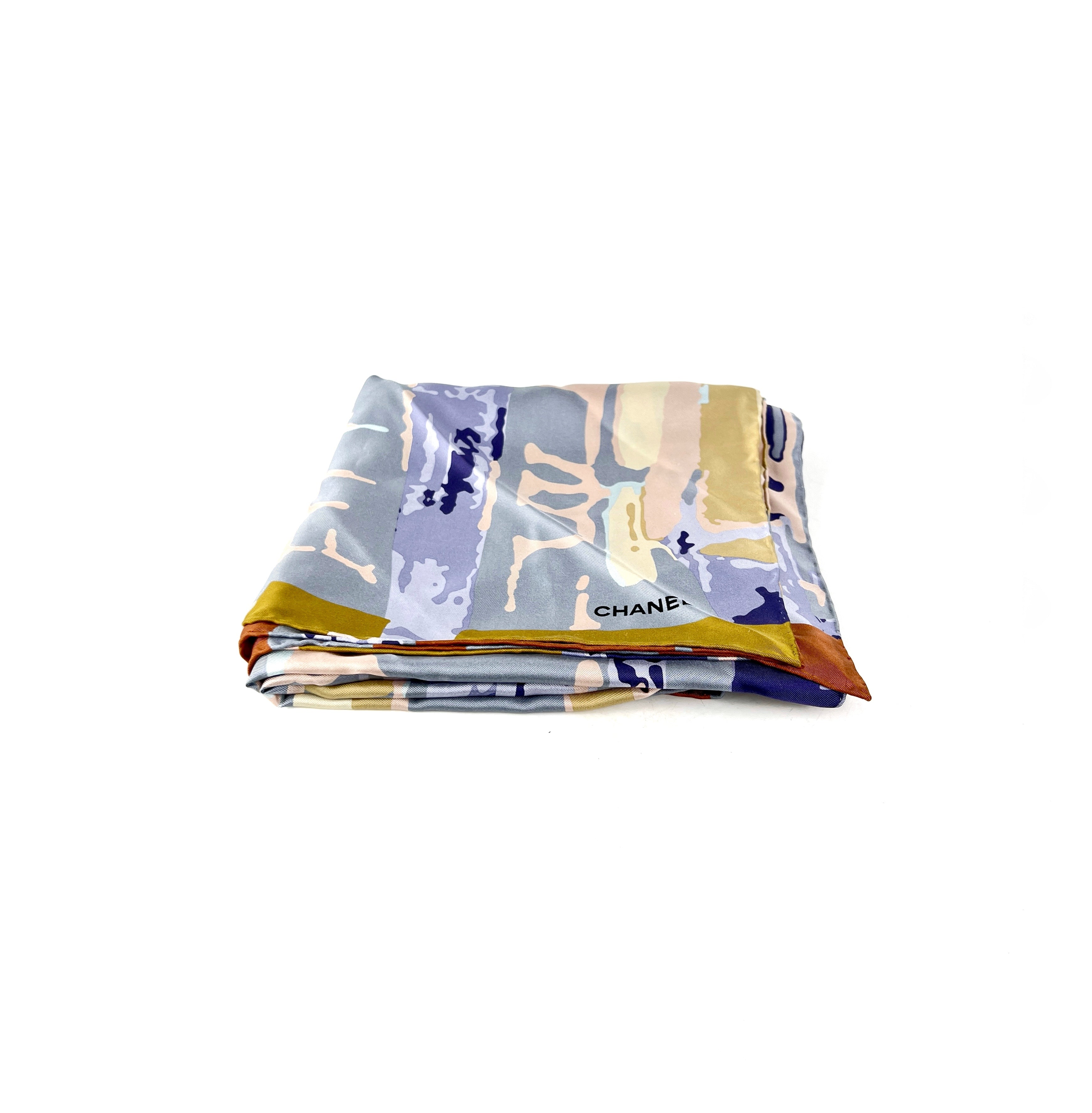 Chanel Silk Scarf for Women - Luxury Multi-Color Floral Print Fashion Accessory - Perfect for Parties, Weddings & Everyday Elegance