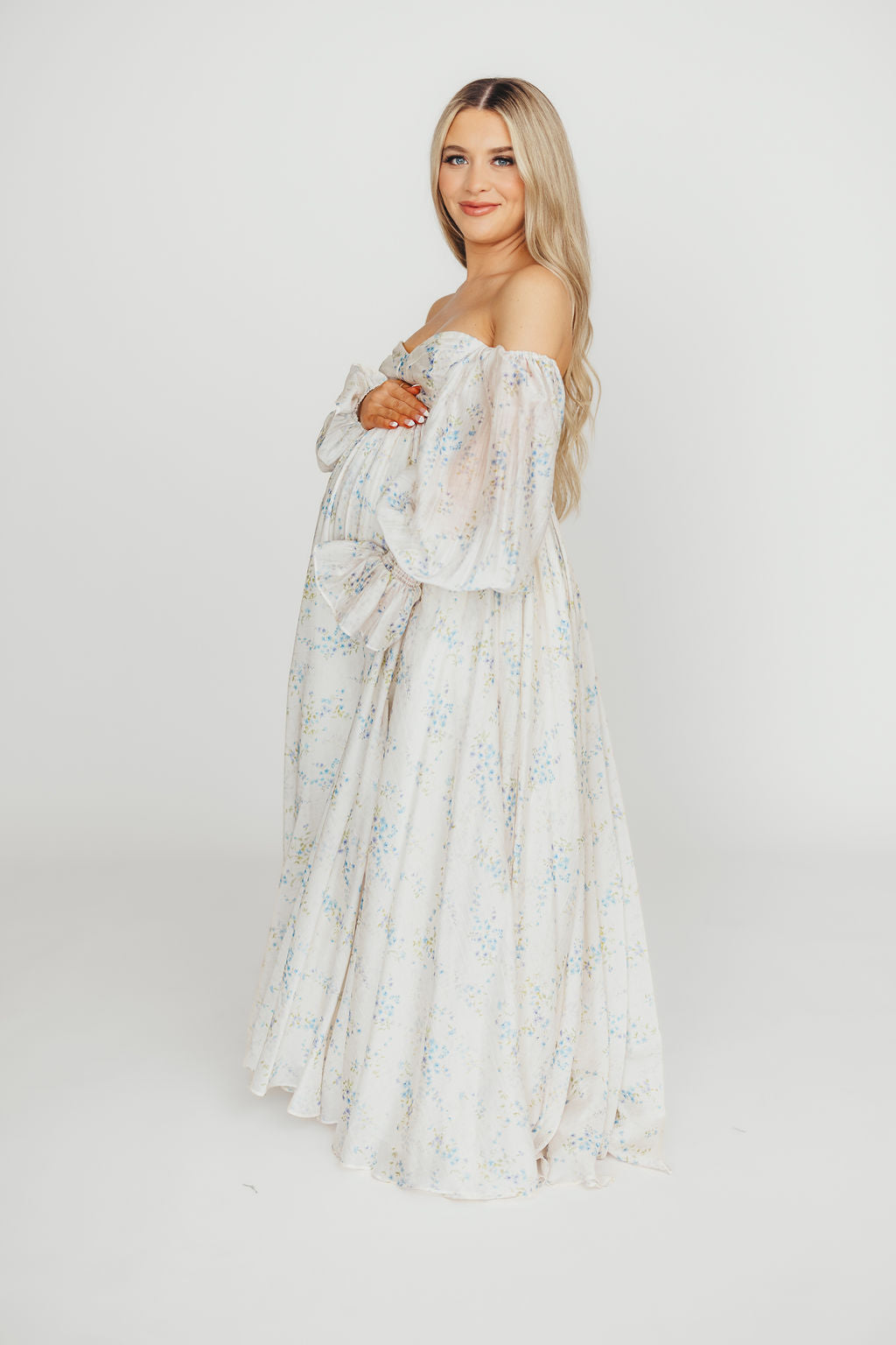 Dear Skye Floral Dress in Blue - Elegant Summer Maxi Dress with V-Neck & Flowy Skirt | Perfect for Beach Vacations, Weddings & Date Nights (Pre-Order Available)