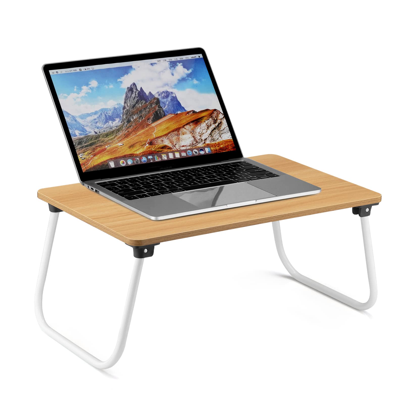 Premium Folding Lap Desk - Portable Laptop Stand for Bed, Sofa & Floor - Lightweight Wooden Tray for Breakfast, Work & Study - Home Office & Travel Essential