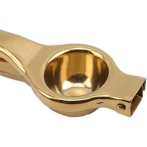 Stainless Steel Manual Lemon Juicer - Citrus Press Lime Squeezer Tool with Ergonomic Handle (Gold) - Perfect for Fresh Lemonade, Cocktails & Kitchen Use