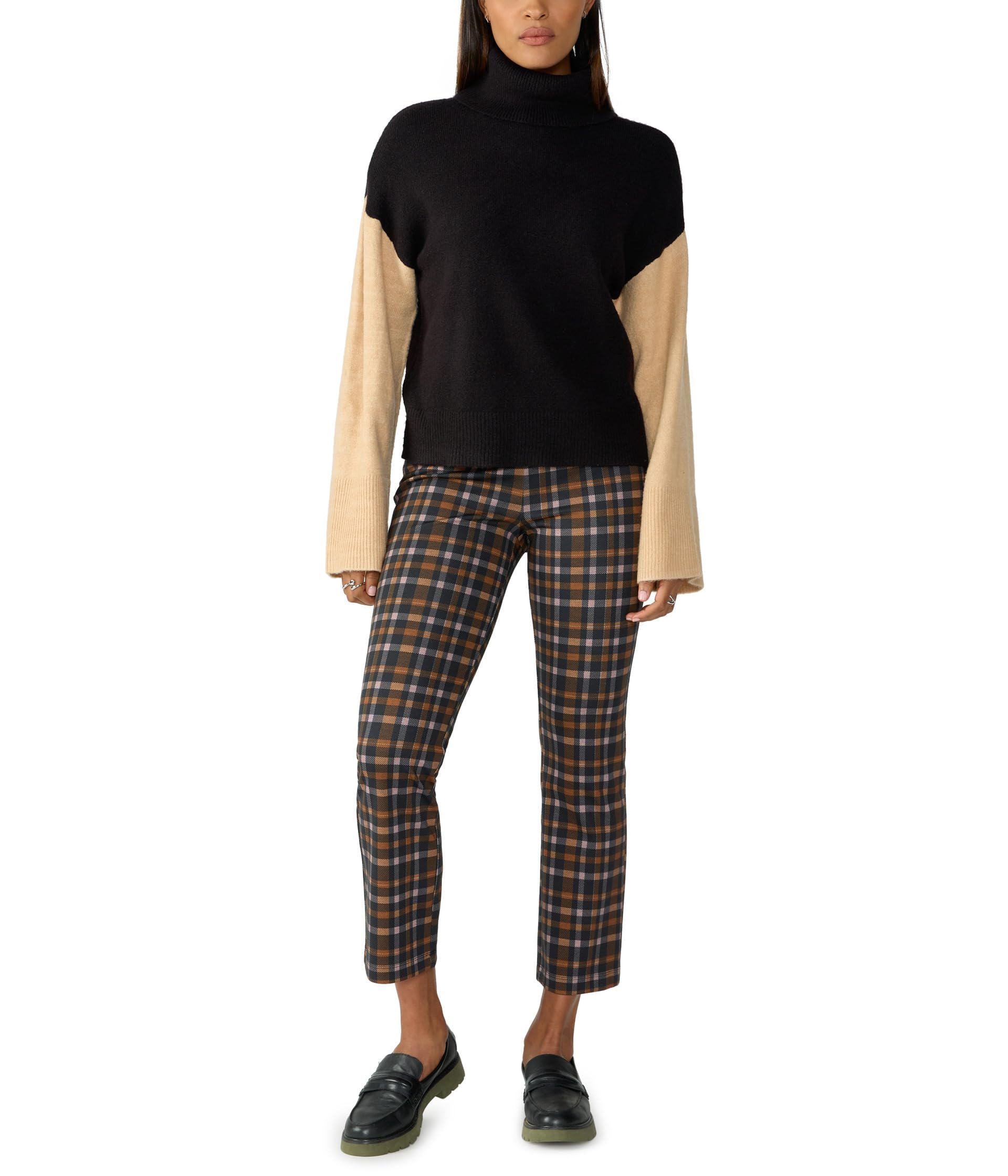 Sanctuary Women's Carnaby Plaid Kick Cropped Pants - Stylish Casual & Office Wear for Women | Comfortable Stretch Fabric for Work, Travel & Everyday Outfits