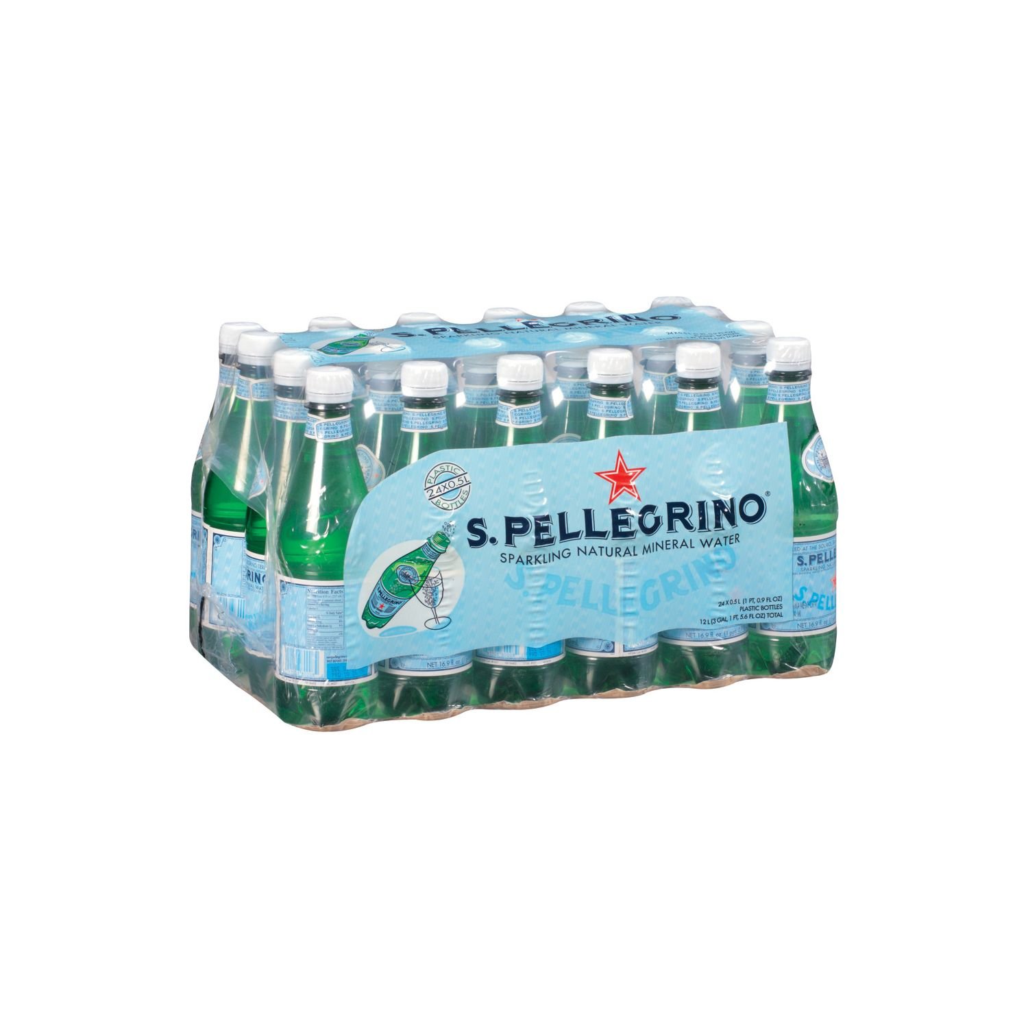 S.Pellegrino Sparkling Natural Mineral Water - 24 Pack (6 x 0.5L Bottles) | Premium Italian Carbonated Water for Parties, Restaurants & Home Refreshment