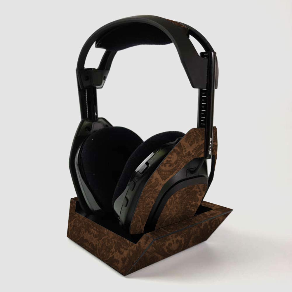 ASTRO Gaming A50 Wireless Headphone Skin & Base Station Cover - Brown Linen Vinyl Decal Wrap | Protective Durable Custom Design | Easy to Apply | Made in USA | Perfect for Gaming Setup & Travel Protection