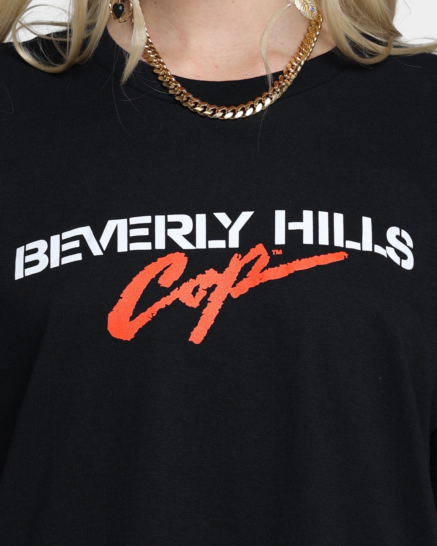 Vintage American Thrift Beverley Hills Cop BHC Logo T-Shirt - Black Retro Movie Tee for Casual Wear & 80s Theme Parties