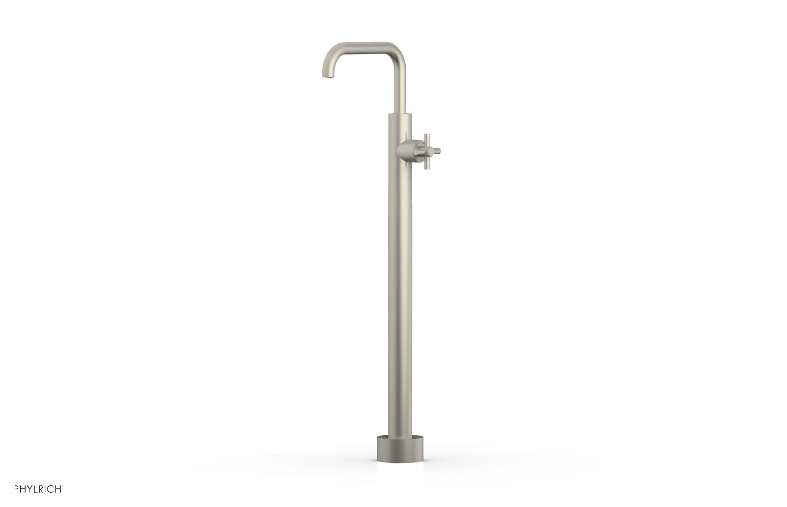 Premium Tall Floor Mount Tub Filler with Cross Handle - D131 45 02 - Perfect for Modern Bathroom Renovations and Spa-Like Bathtub Installations