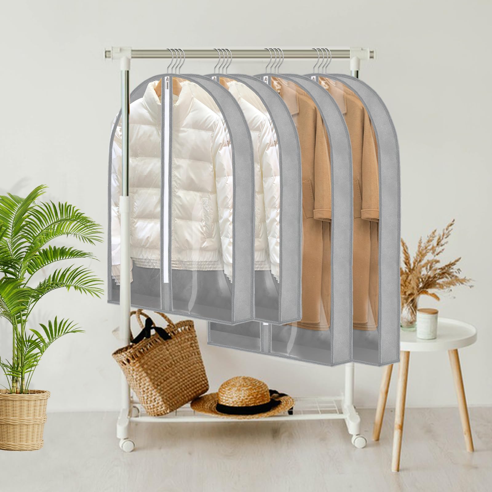 4 Pack Clear Zippered Garment Bags (40