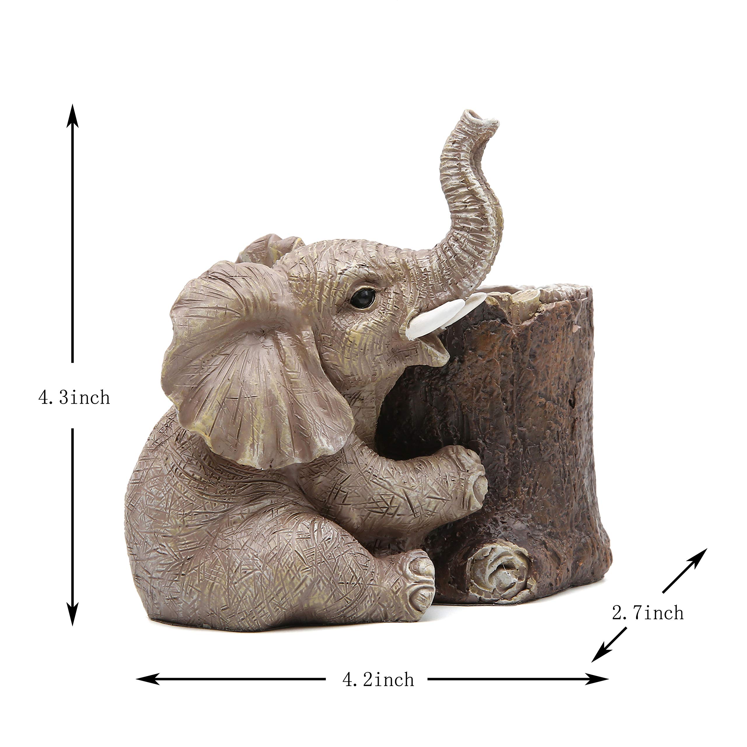 Golden Elephant Desk Organizer - Elegant Pen Holder for Home & Office Decor, Graduation Gift Idea - Perfect for Study, Workstation & Gift Giving
