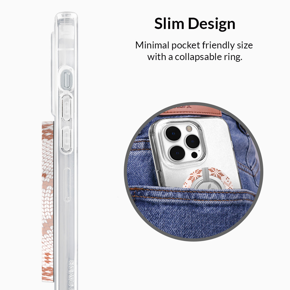 Cozy Chai Sweater MagSafe Grip Ring - Magnetic Phone Holder for iPhone 14/13/12, Perfect for Driving, Workouts & Everyday Use